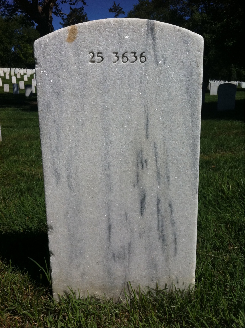 Back of headstone — Frederick Moseley