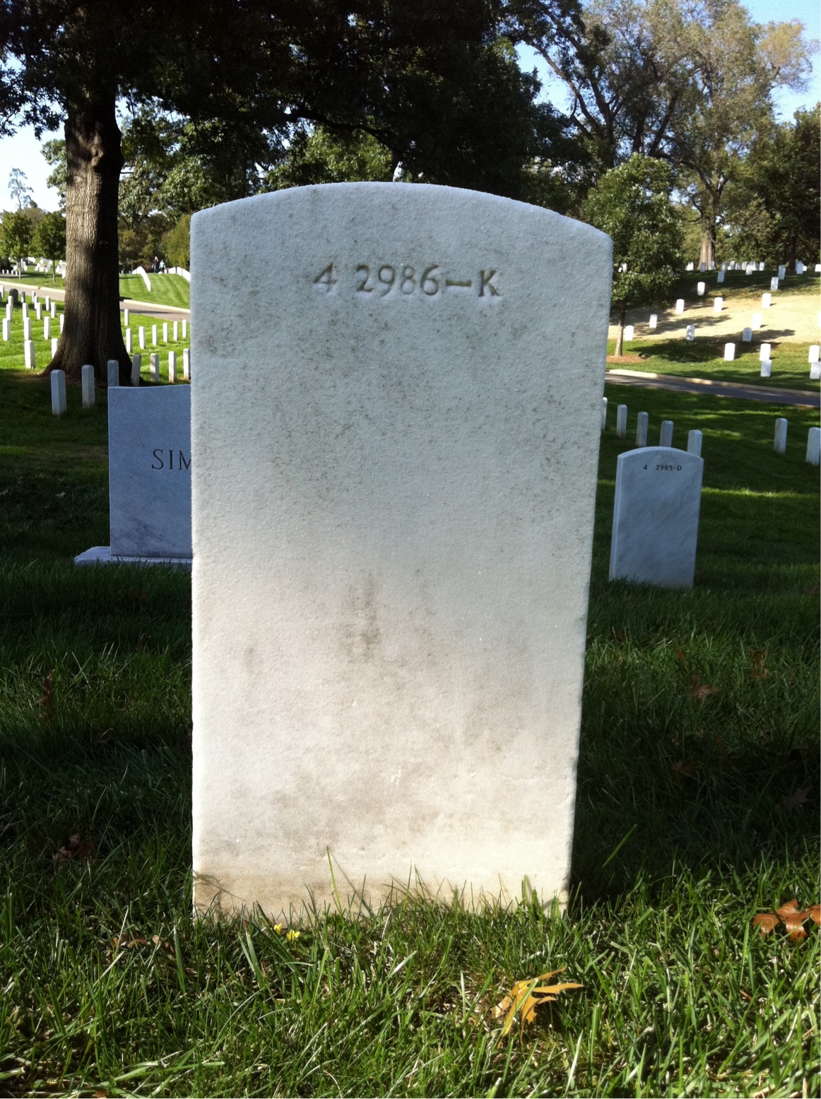 Back of headstone — James Albright