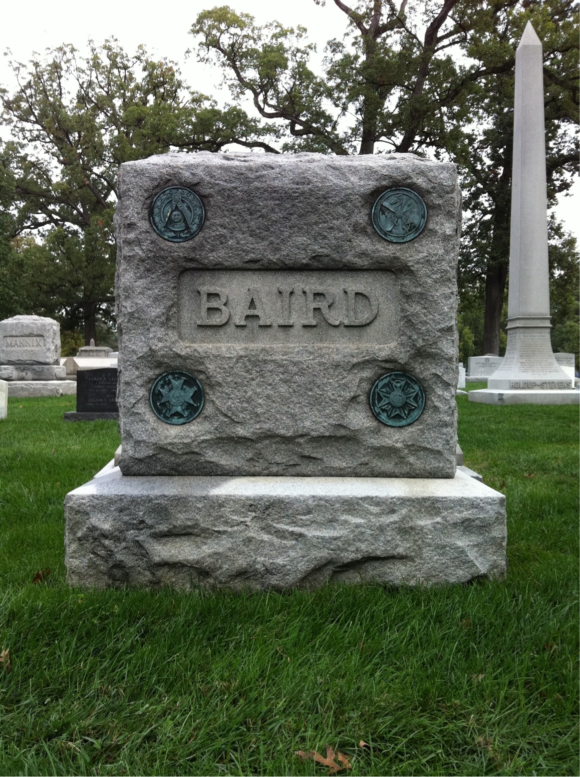 Back of headstone — George Baird
