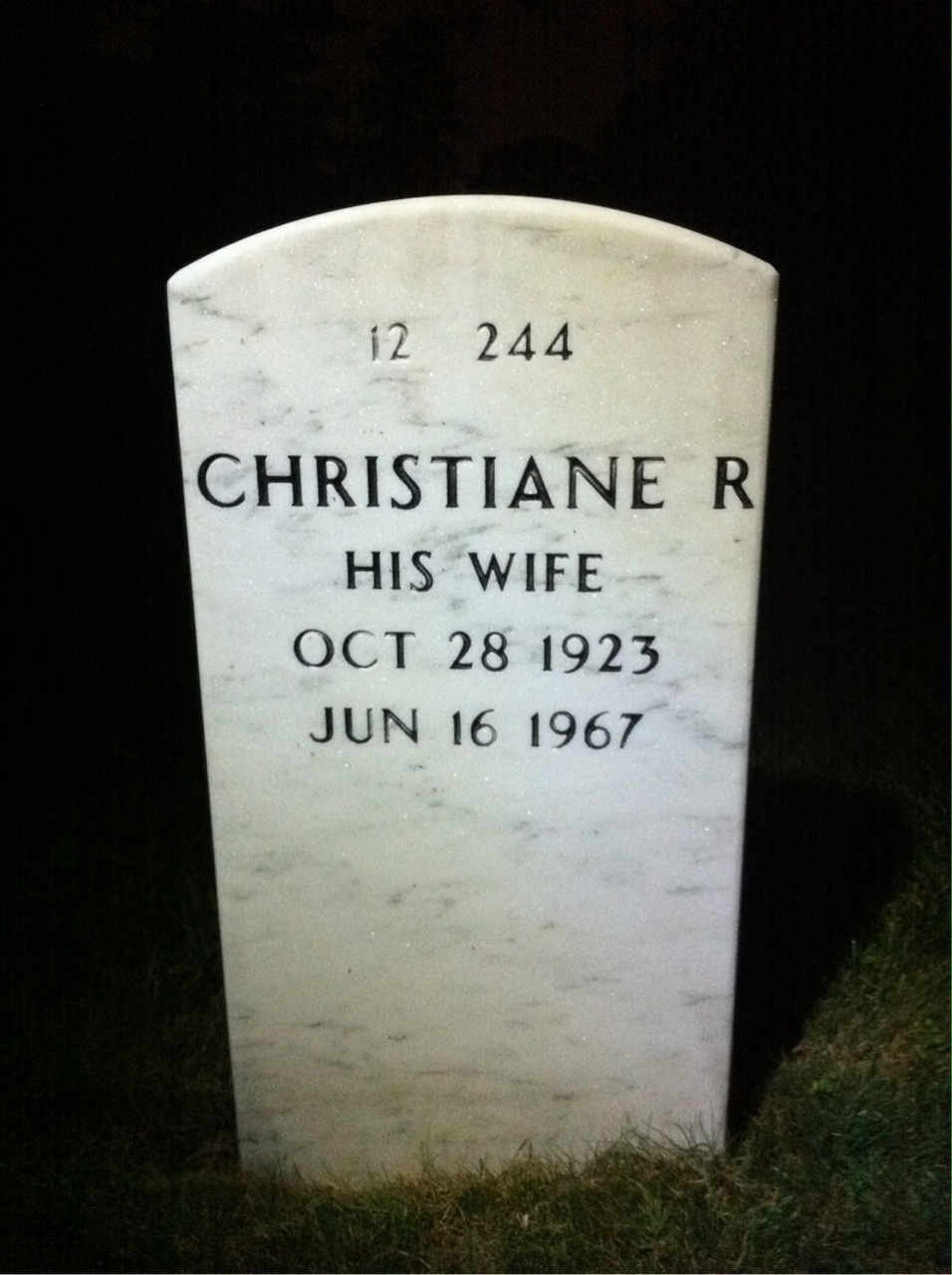 Back of headstone — Wilbur Cauthen