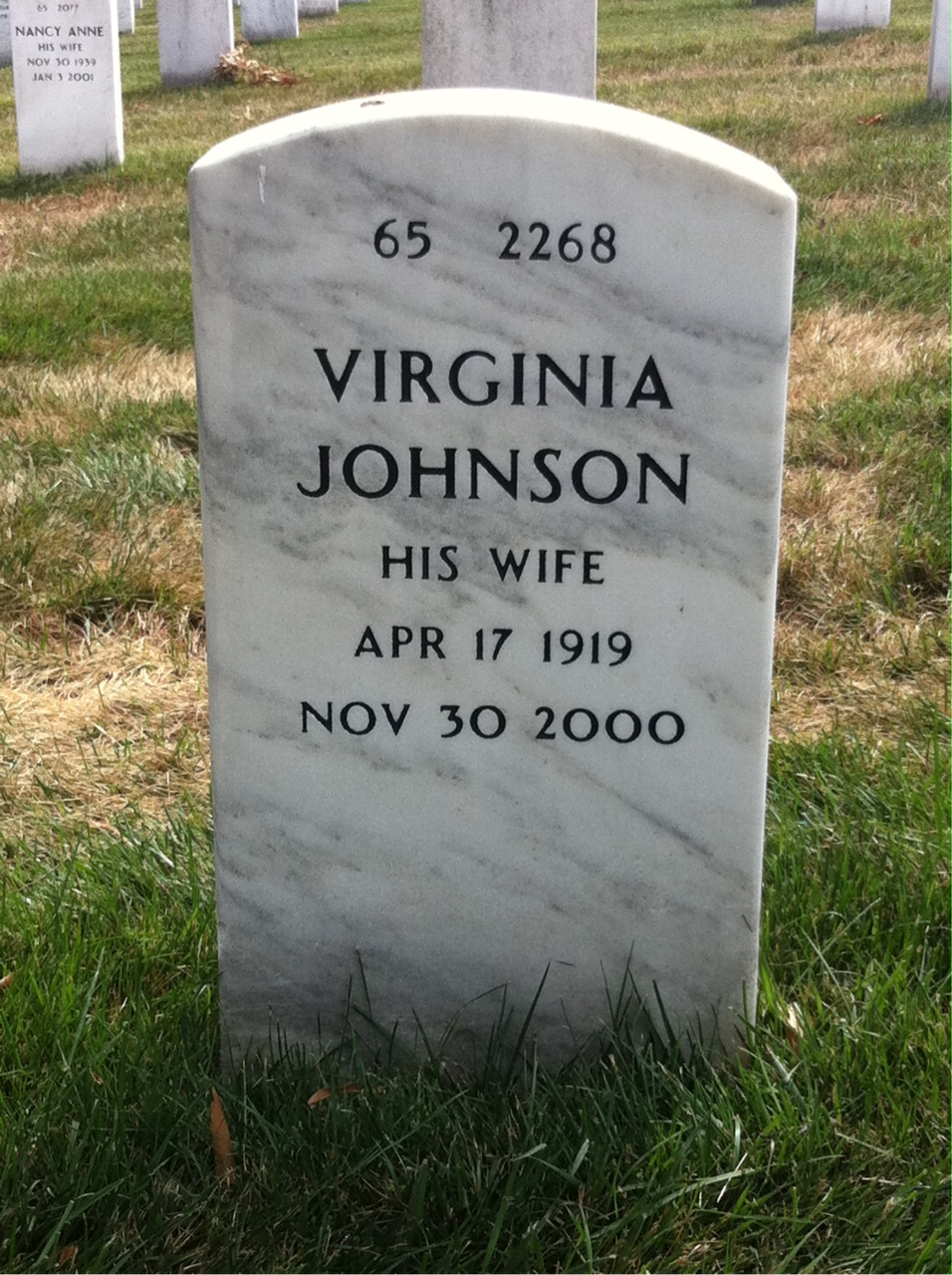 Back of headstone — Melvin Flaherty