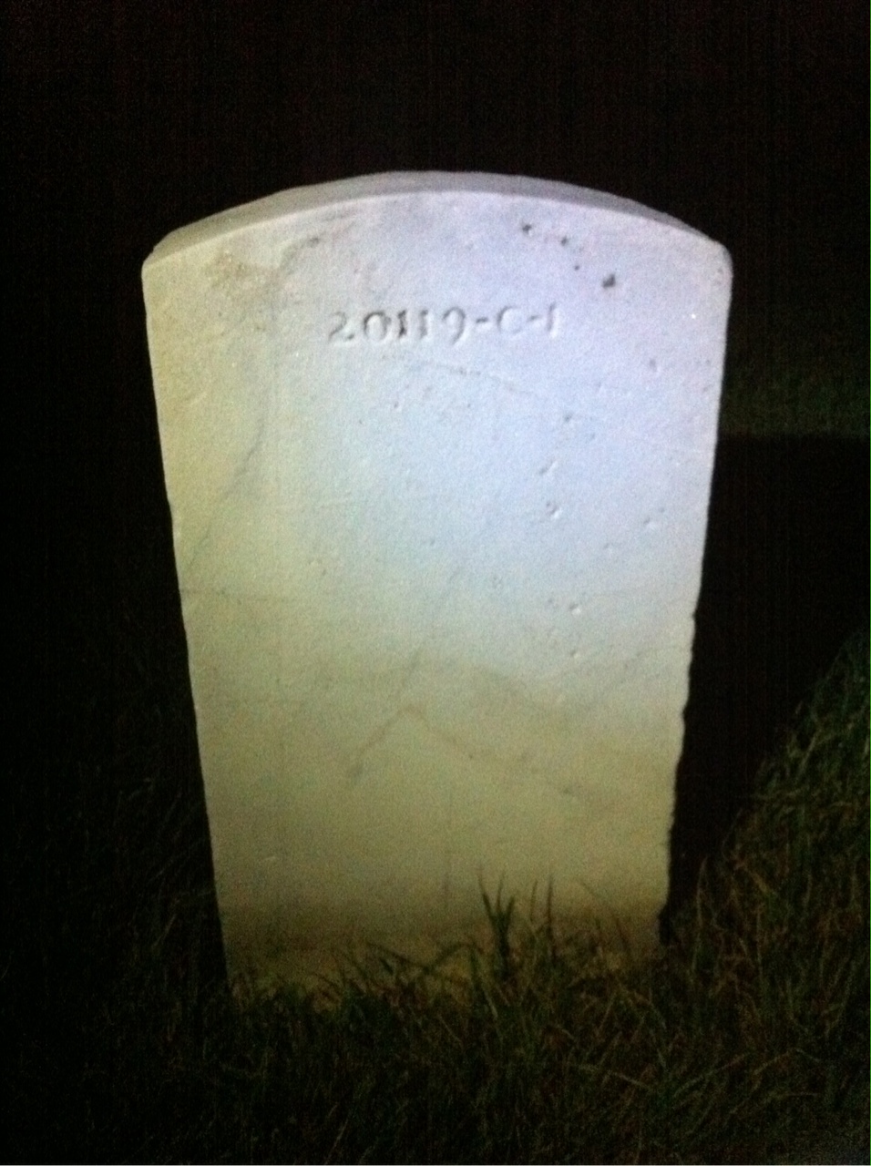 Back of headstone — George Baker