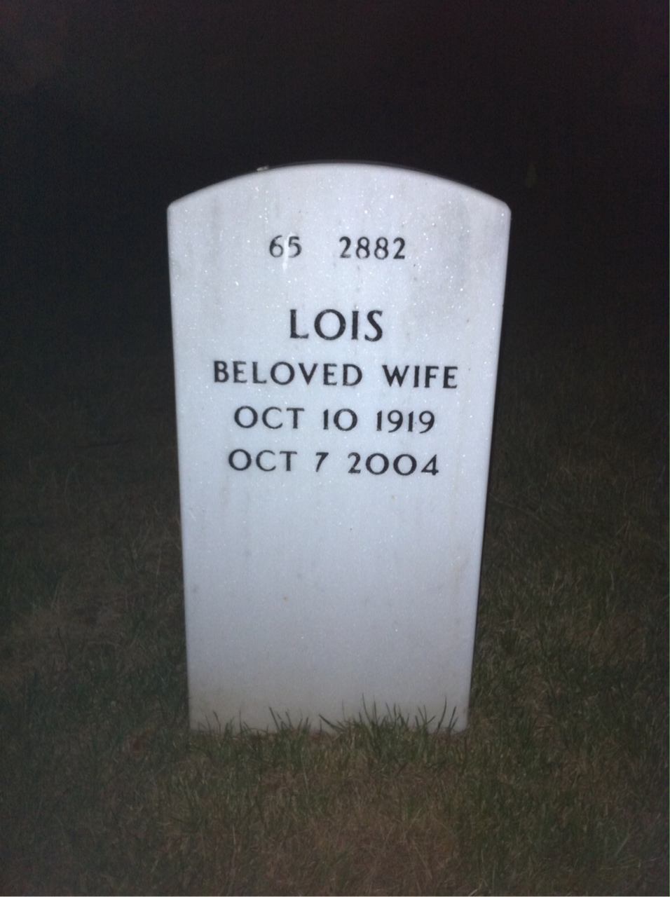 Back of headstone — Frank De Latour