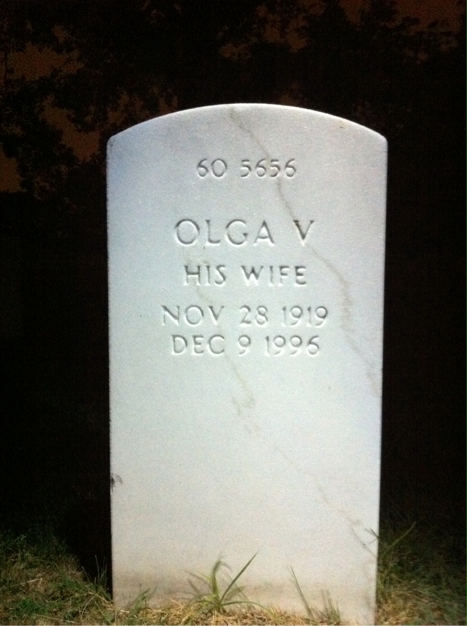 Back of headstone — Roscoe J Thompson