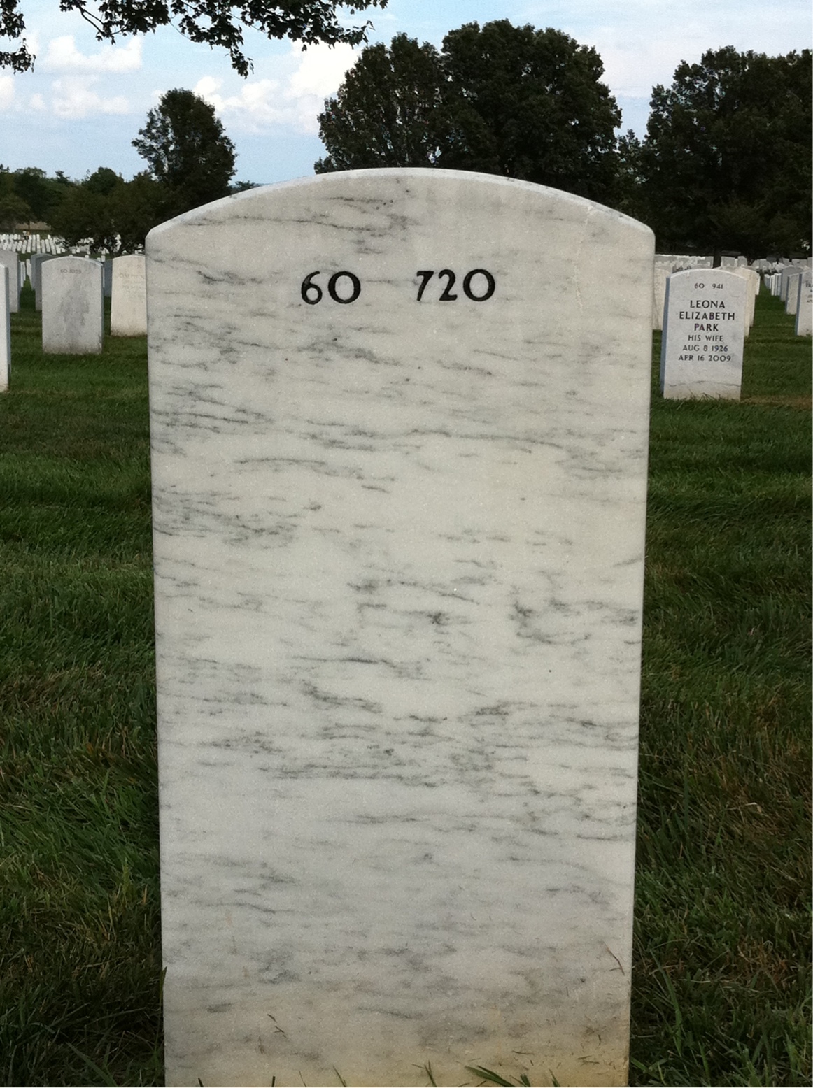 Back of headstone — James Lee