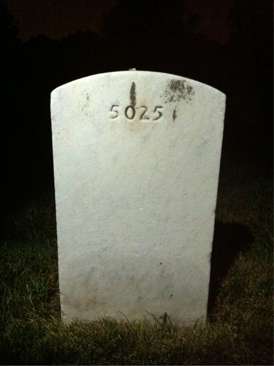 Back of headstone — William Arrington