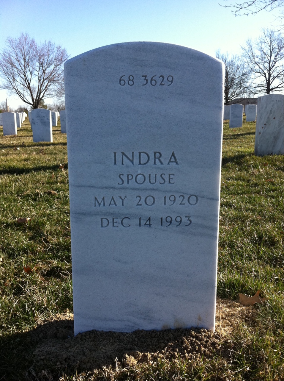 Back of headstone — Joseph Bane