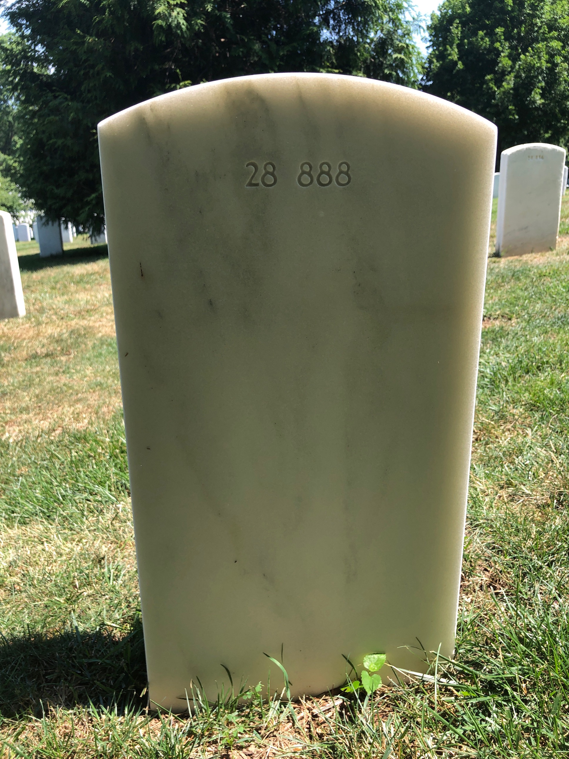 Back of headstone — Bennie Aberson