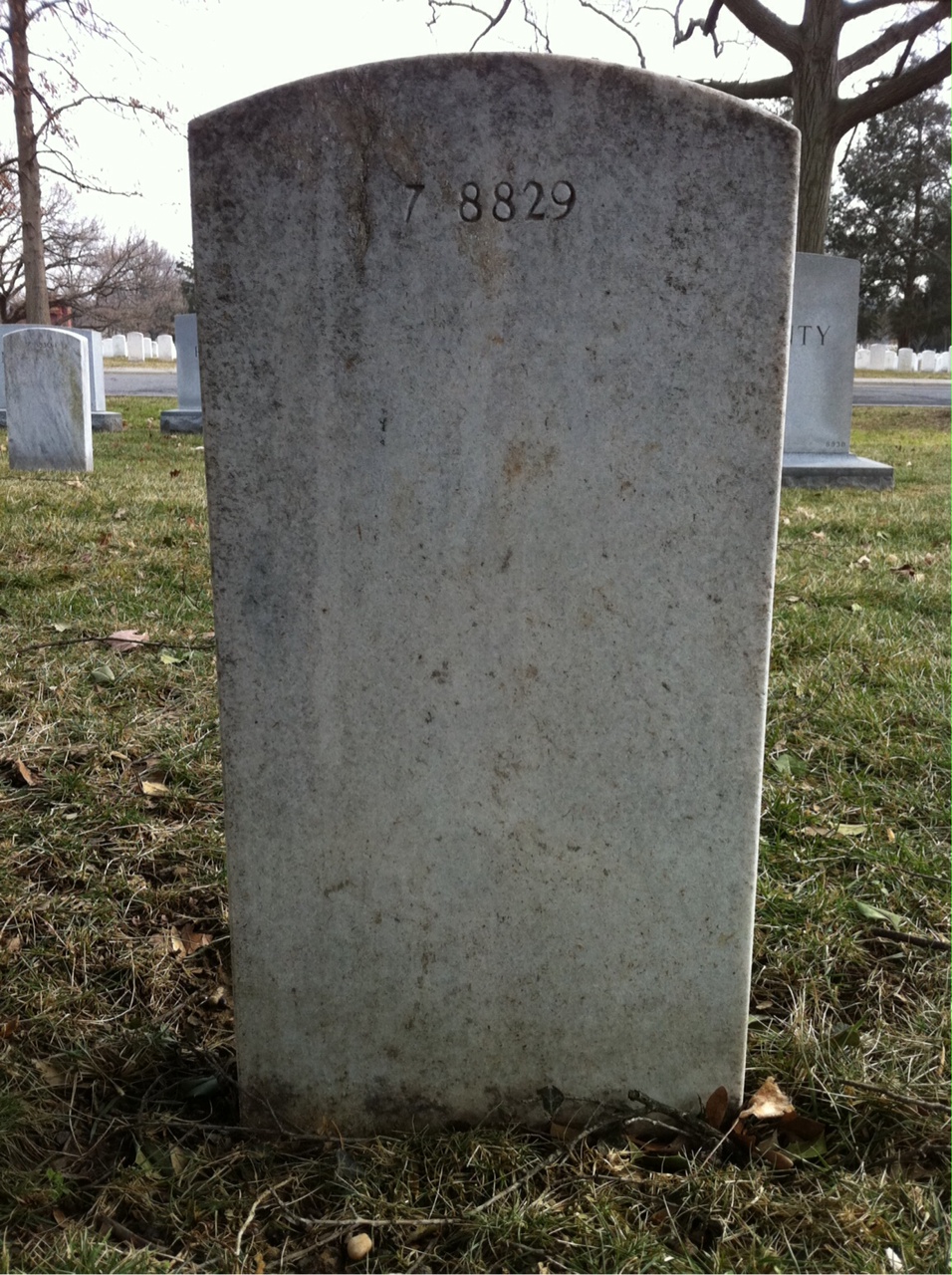 Back of headstone — M Acree