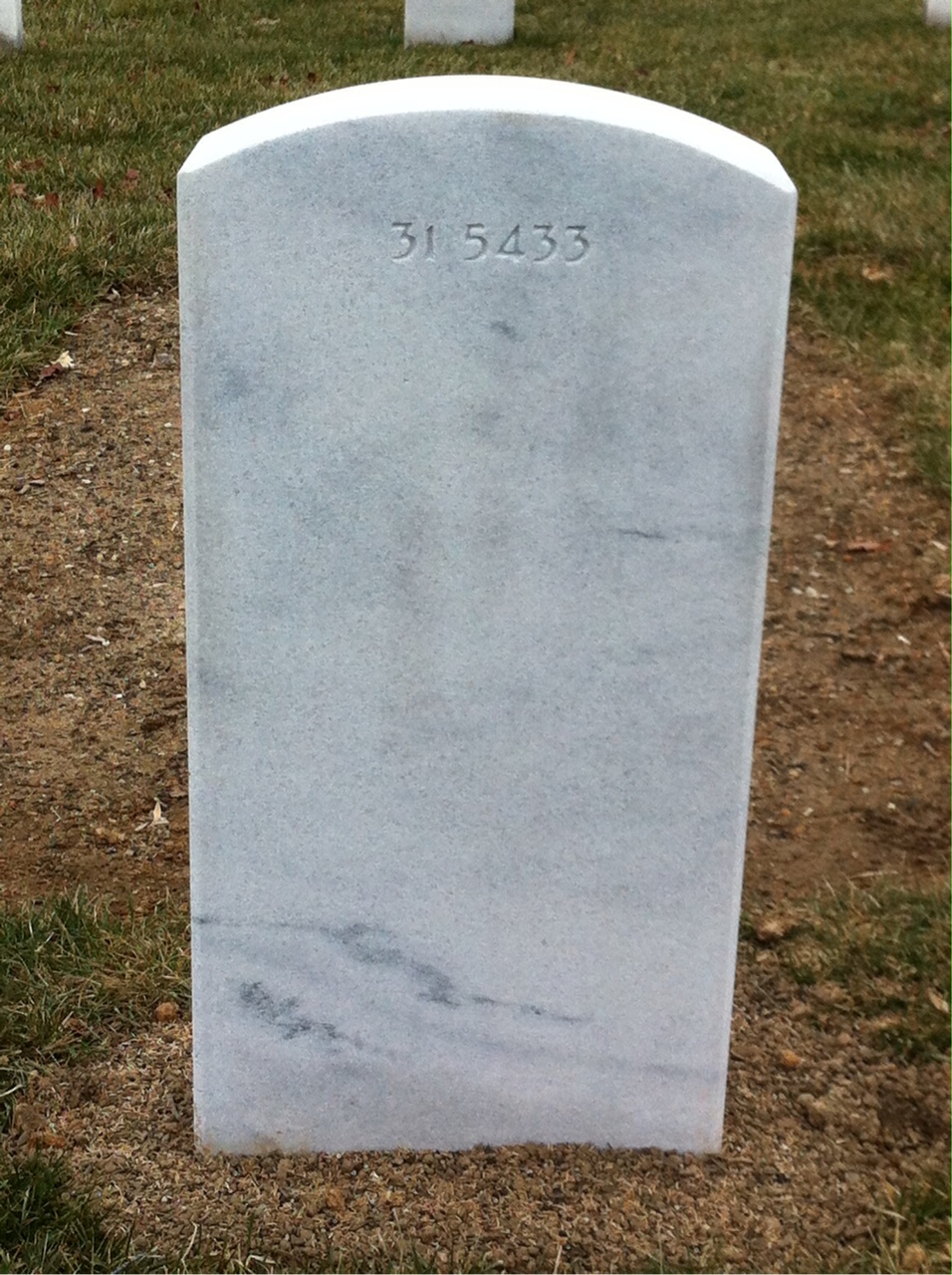 Back of headstone — Vincent Costello