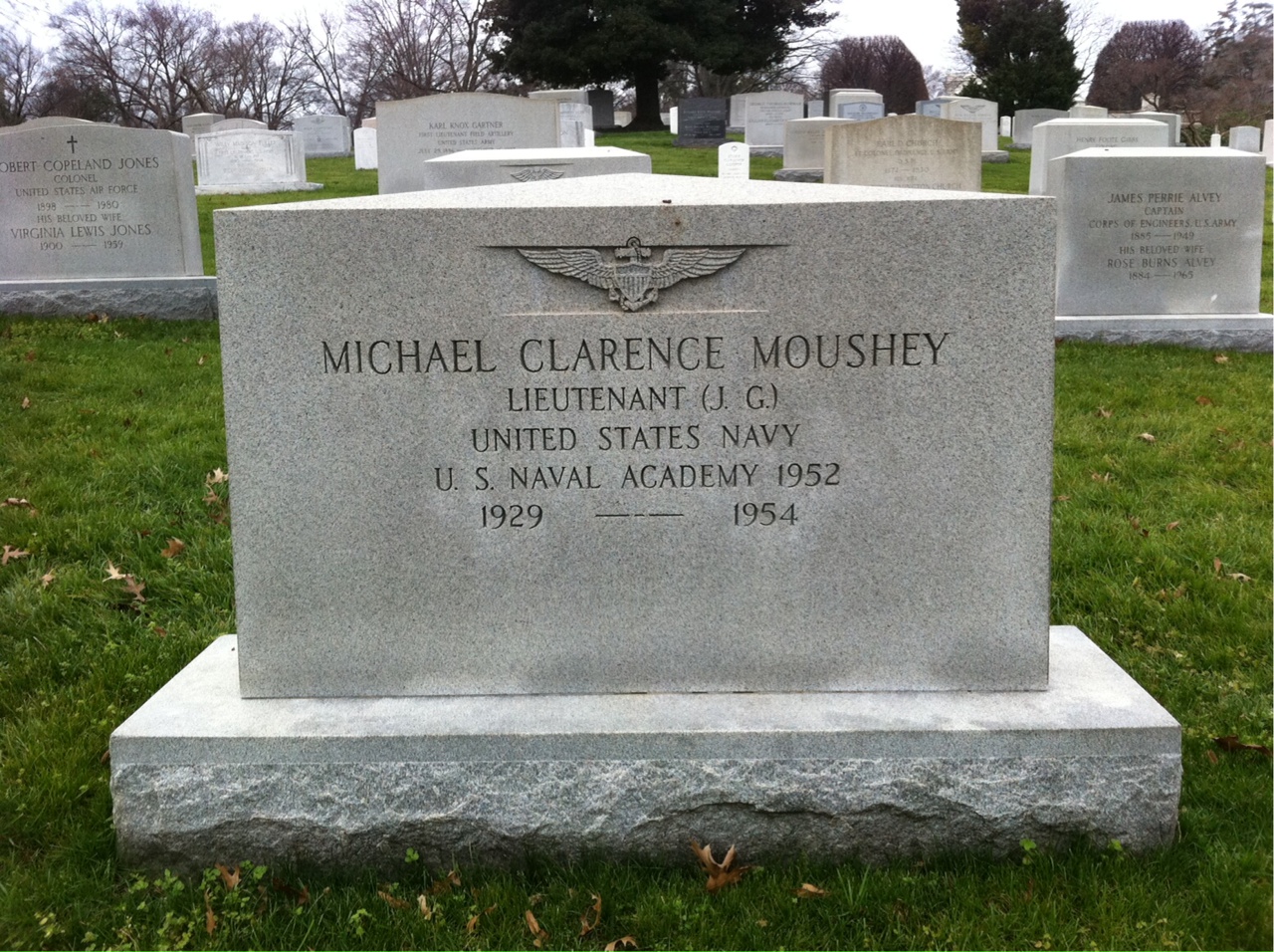 Back of headstone — Michael Moushey