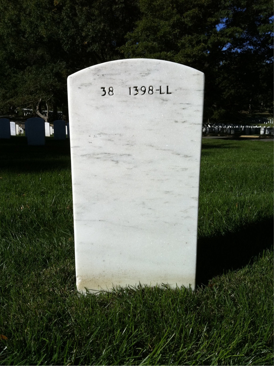 Back of headstone — Bernadette Myers