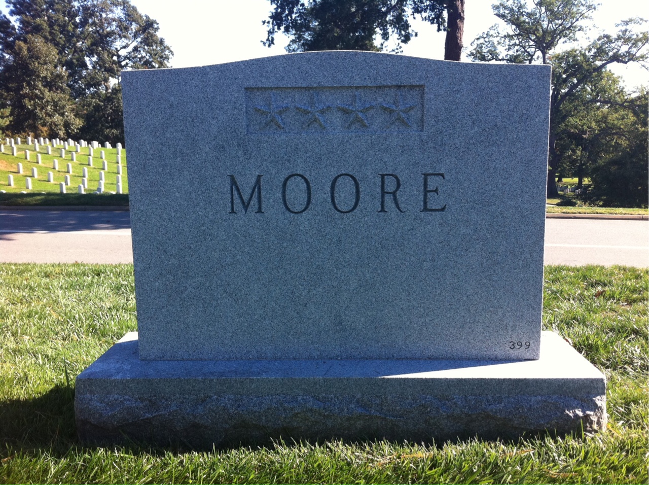 Back of headstone — Mildred Moore