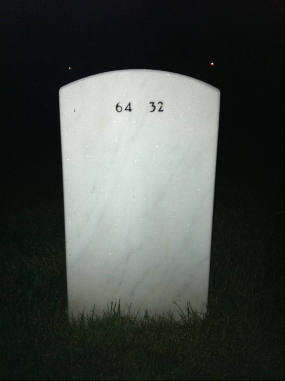 Back of headstone — Justin Pierce