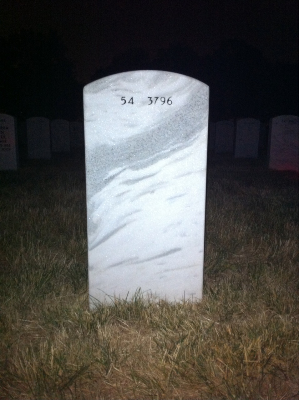 Back of headstone — David Dennis