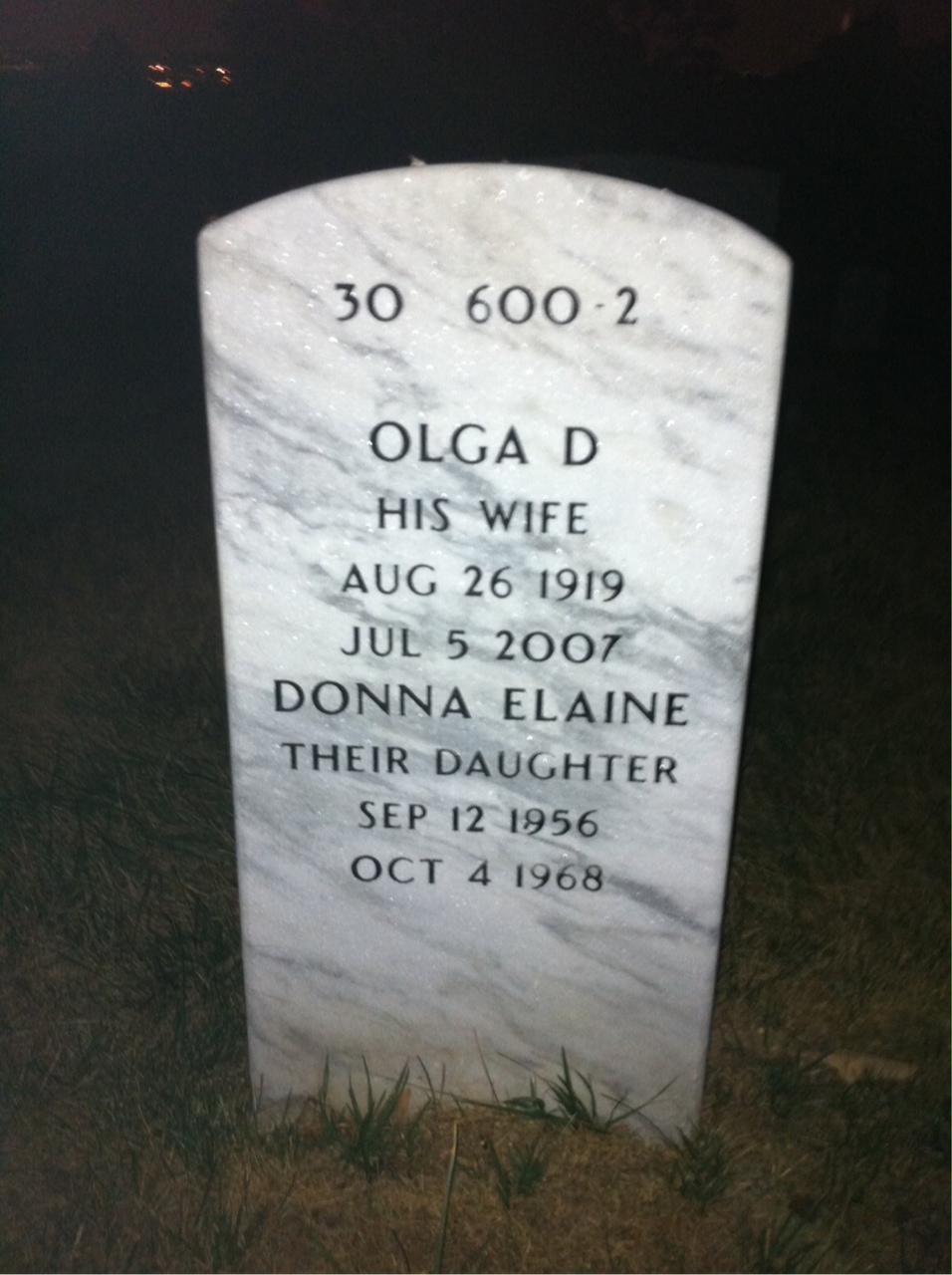 Back of headstone — George Gurick