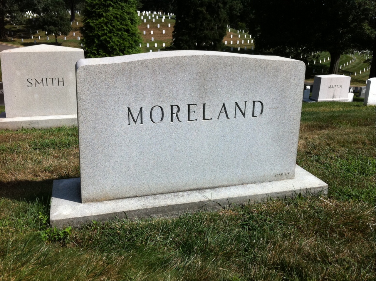 Back of headstone — Marian Moreland