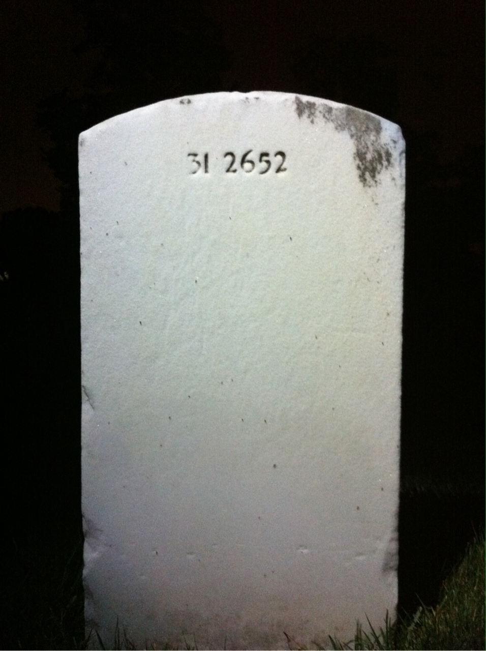 Back of headstone — Raymond Muir