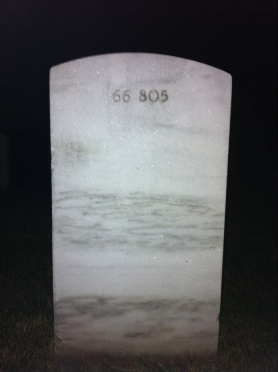 Back of headstone — Calvin Argabright