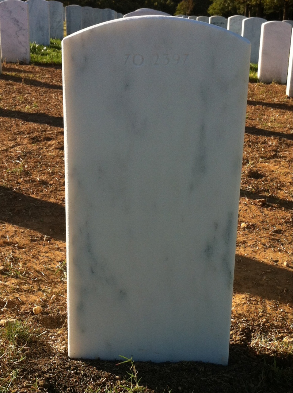 Back of headstone — Todd Asa North
