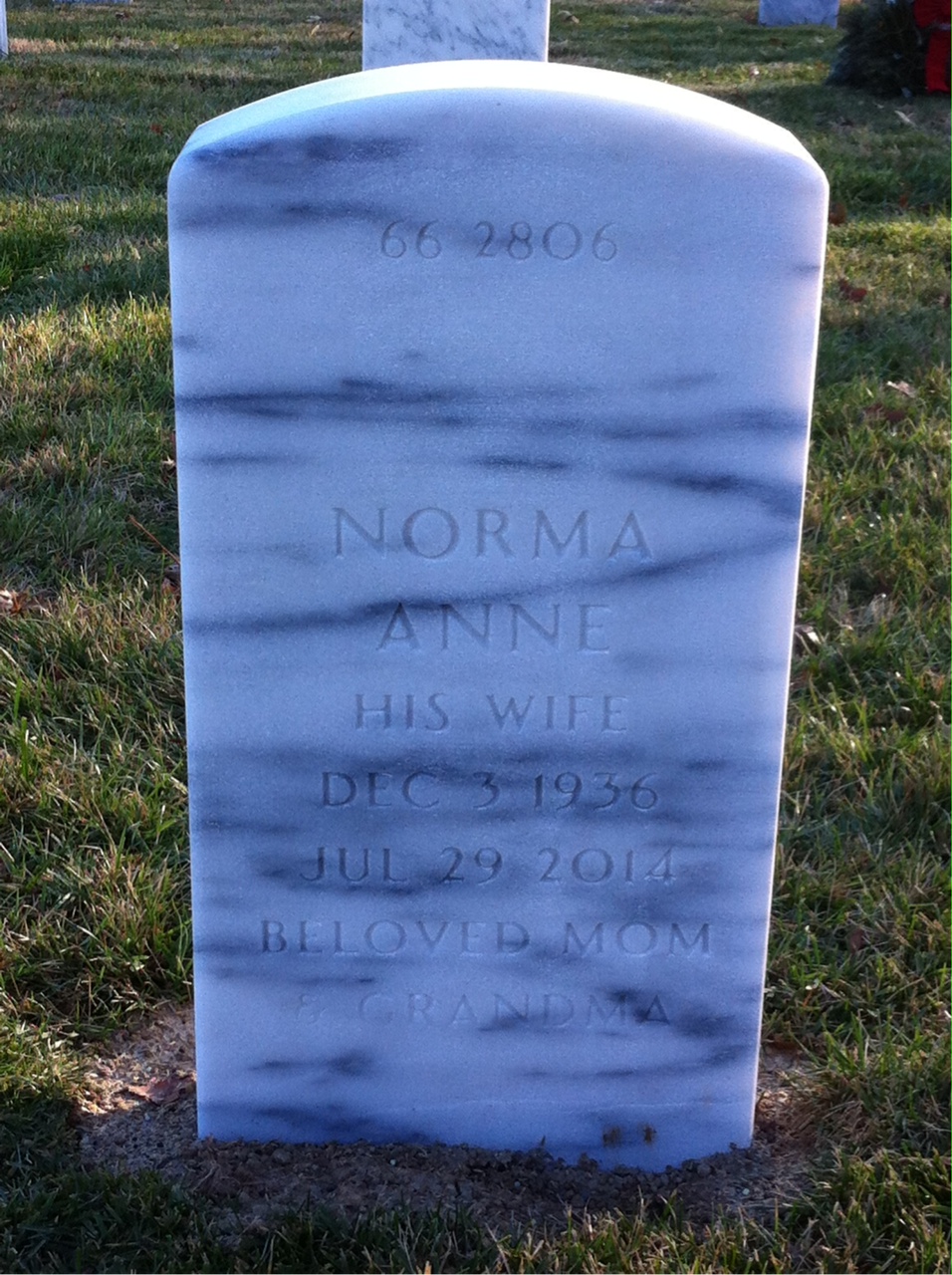 Back of headstone — William Revell