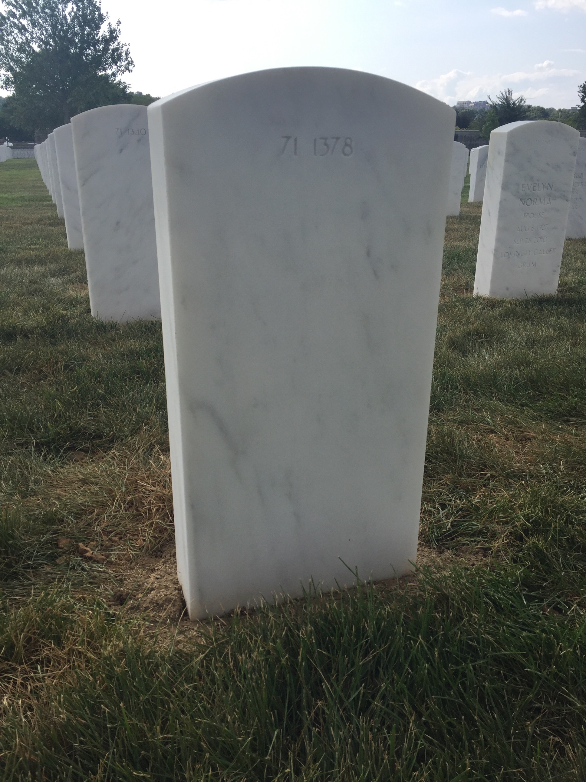 Back of headstone — Stephen Monoski