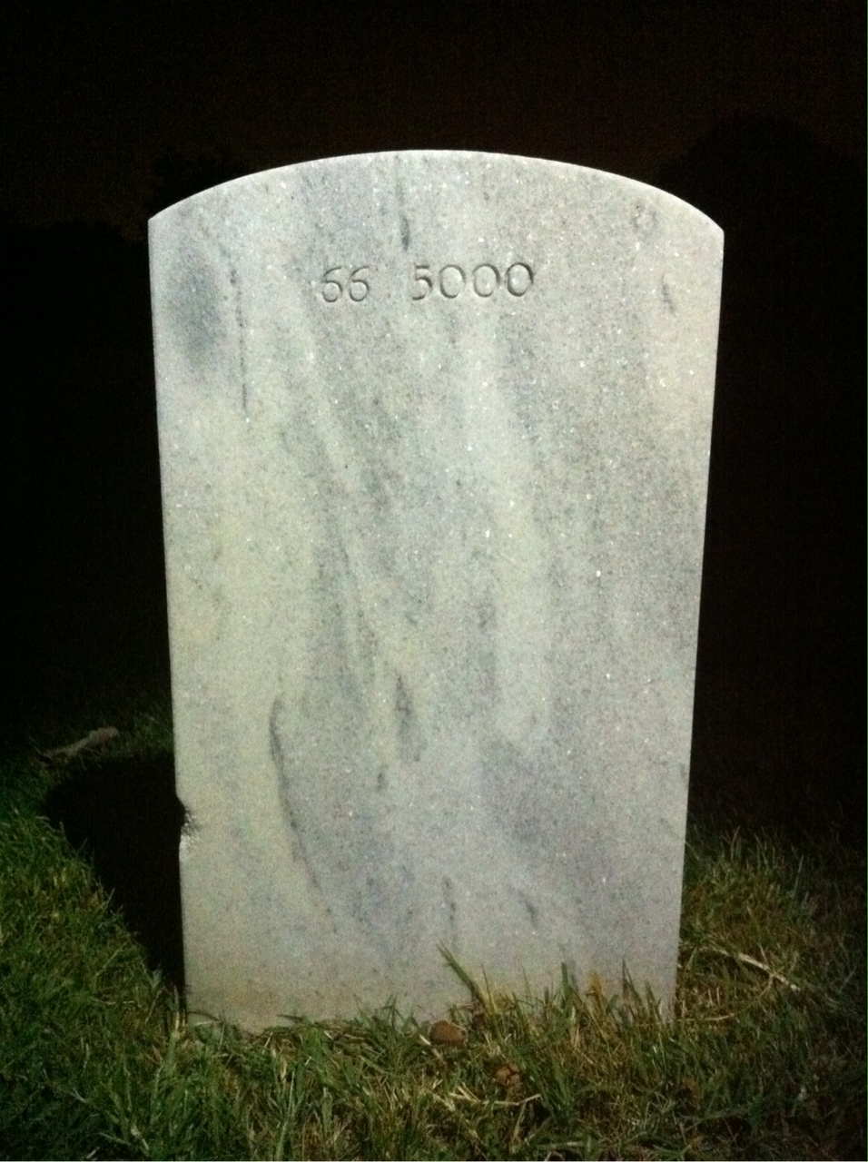 Back of headstone — William S Boone