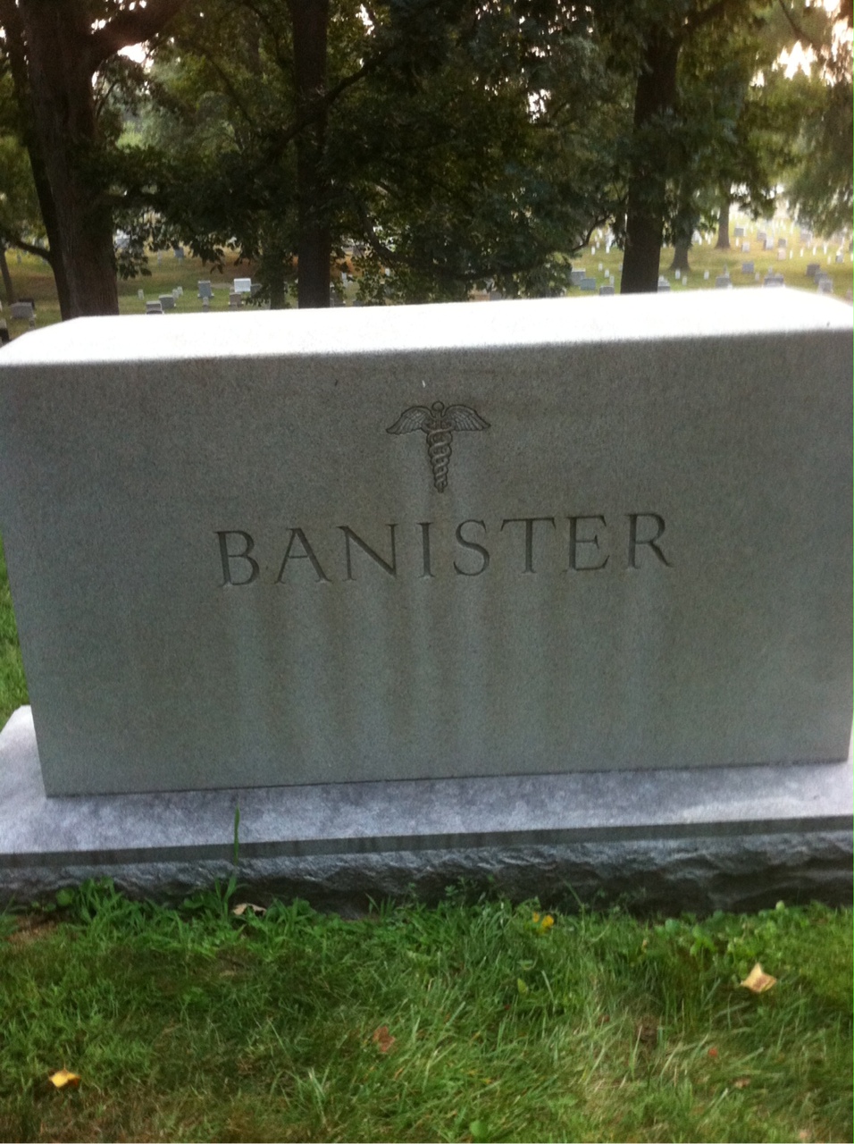 Back of headstone — John Banister