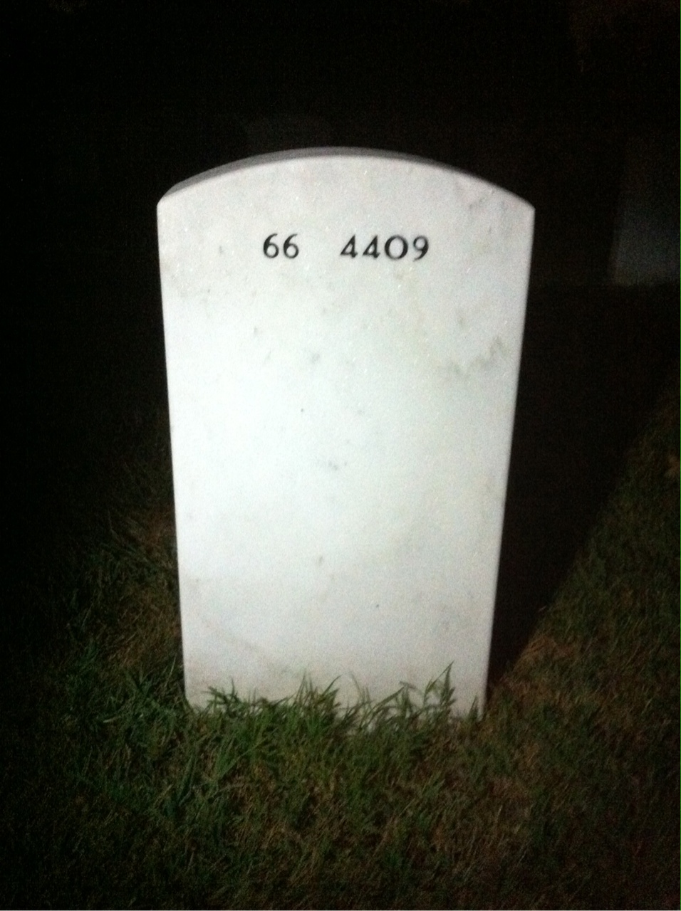 Back of headstone — Larry Amburgey