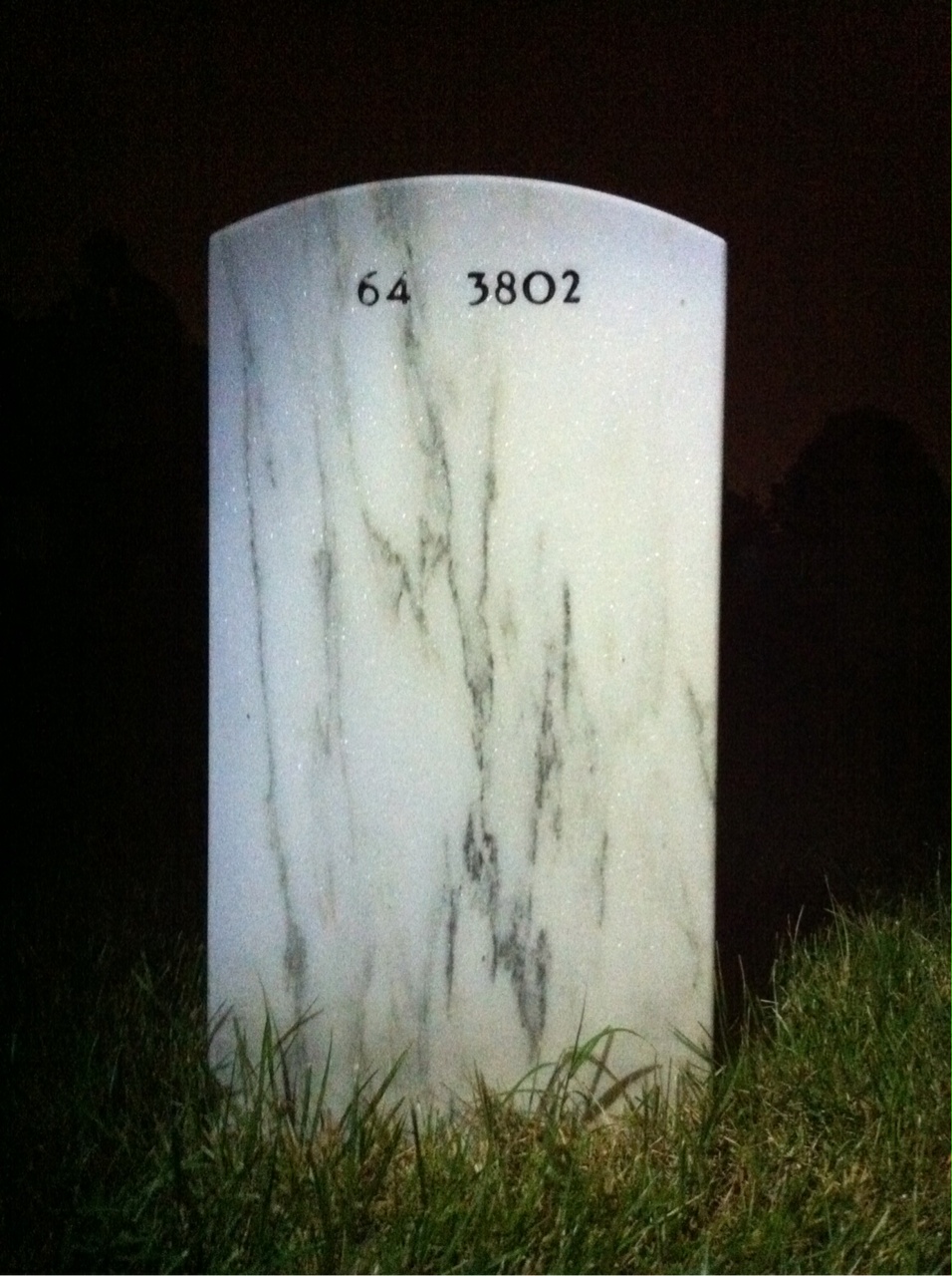 Back of headstone — Hubert Hodges