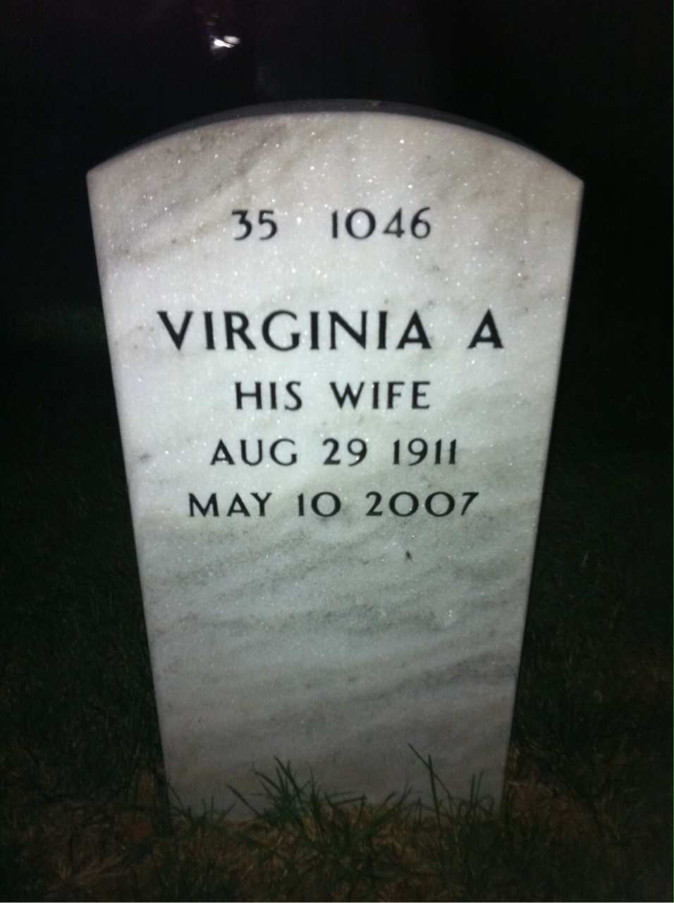 Back of headstone — Roy Fielder