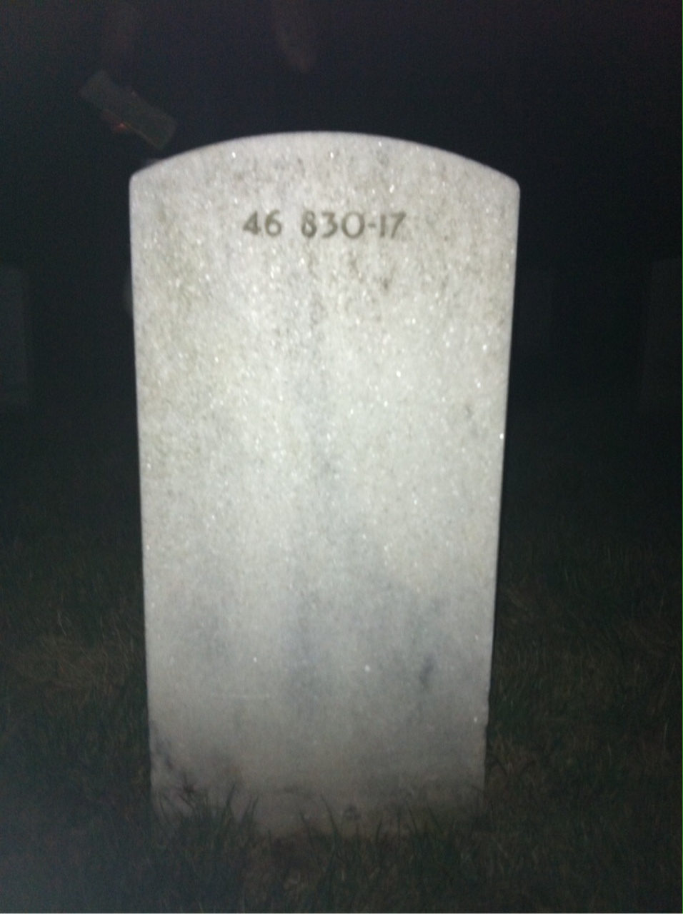 Back of headstone — Roy Addington