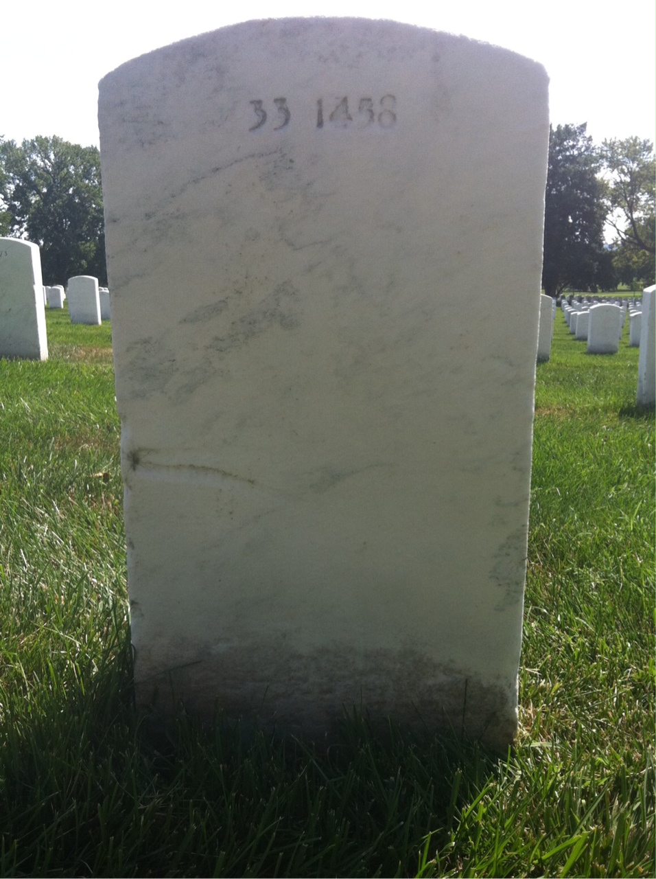 Back of headstone — William Asbia Summers
