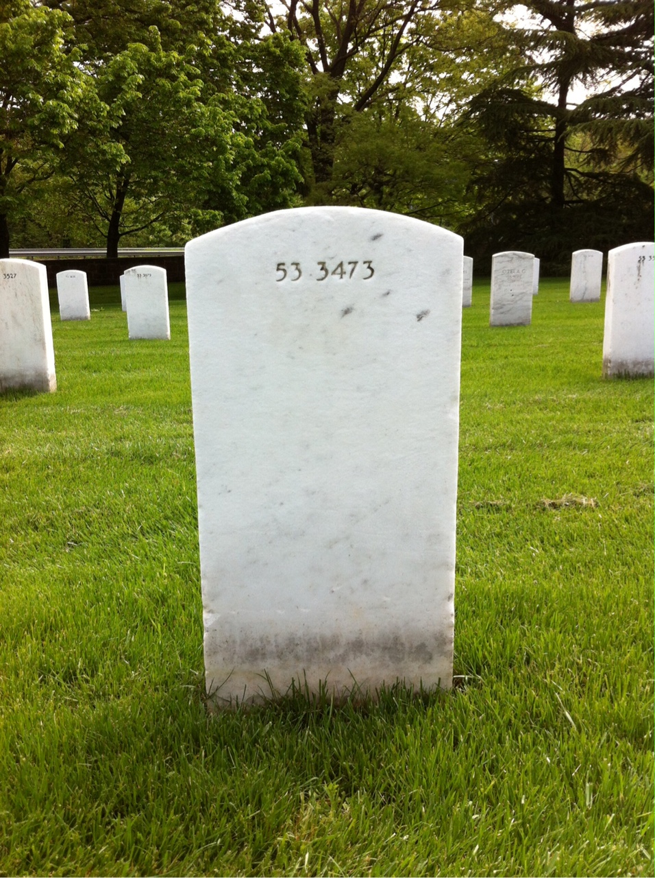 Back of headstone — Howard Corey