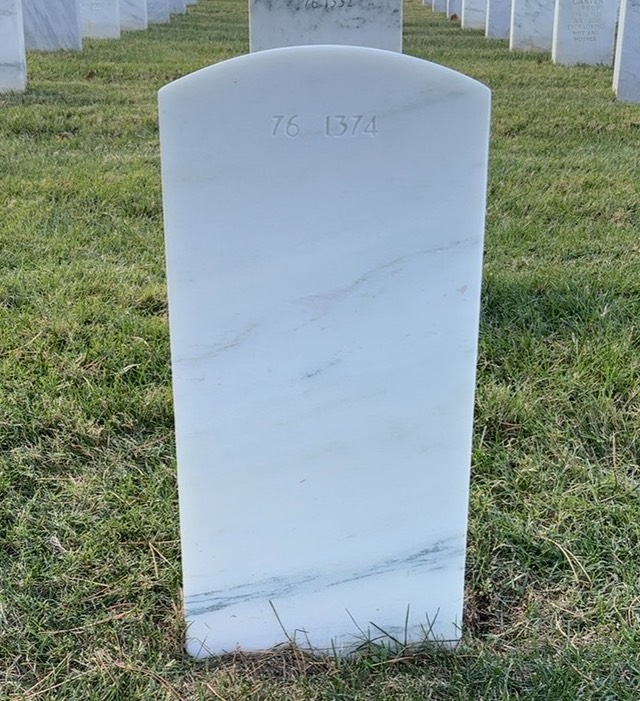 Back of headstone — John W Lewis