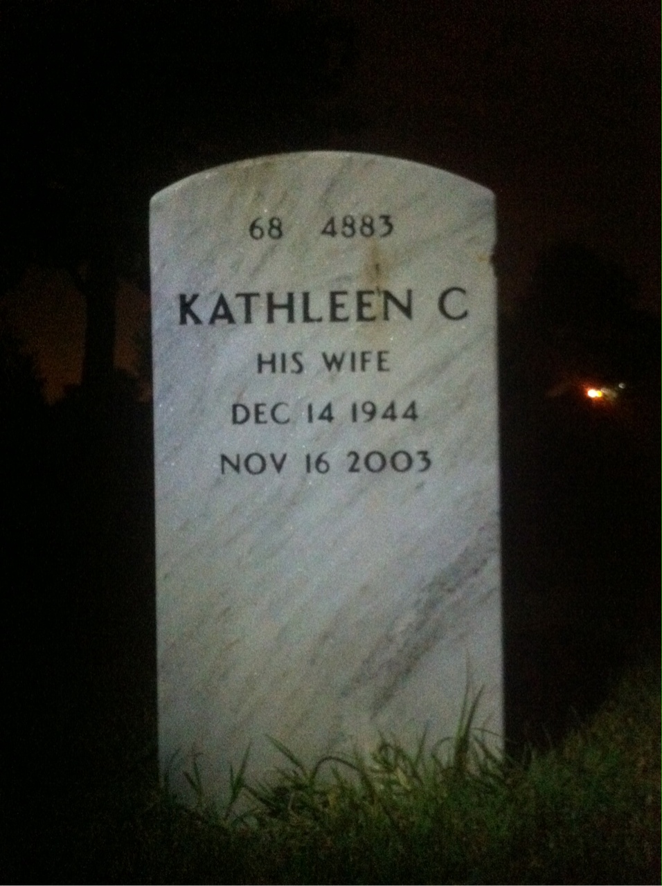 Back of headstone — Norvin Nathan
