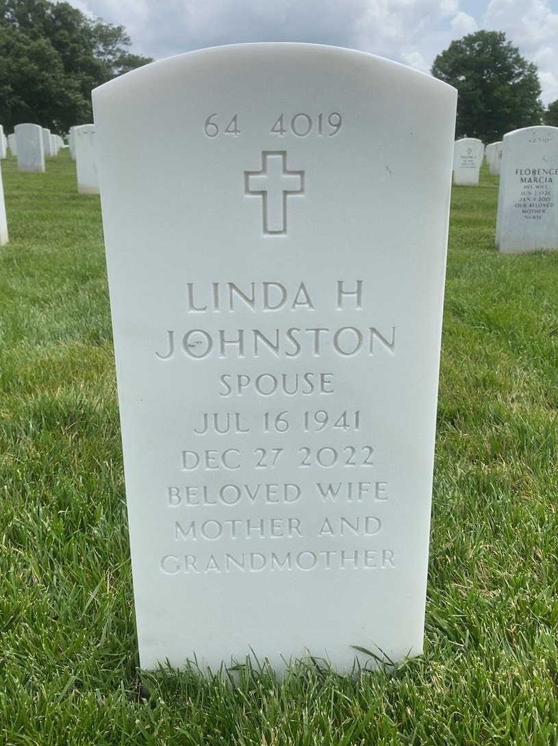 Back of headstone — William Johnston