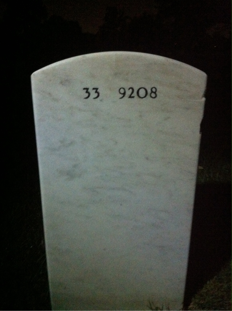 Back of headstone — Russell L Garnett