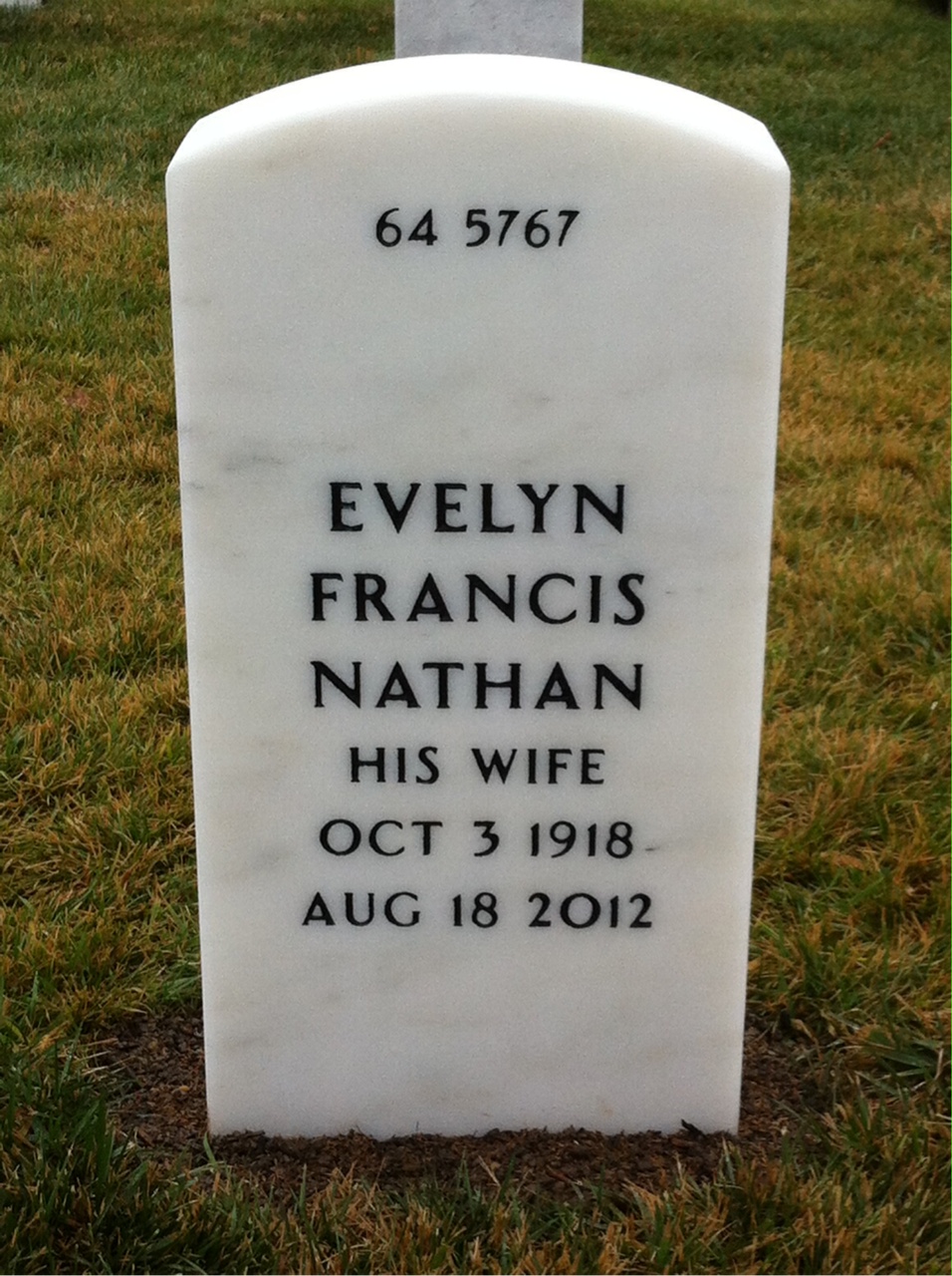Back of headstone — Nedavia Bethlahmy