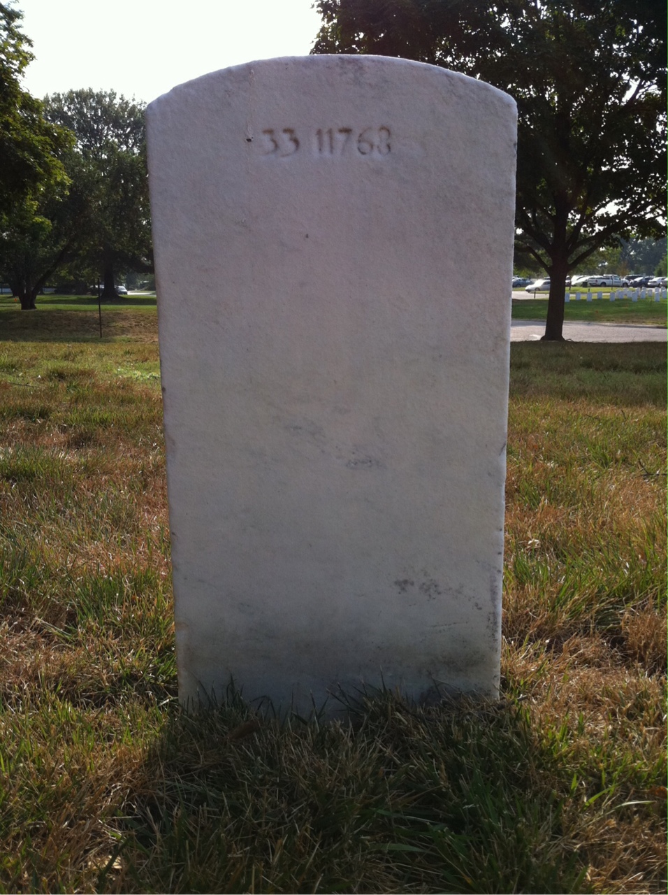 Back of headstone — Clarence Avery