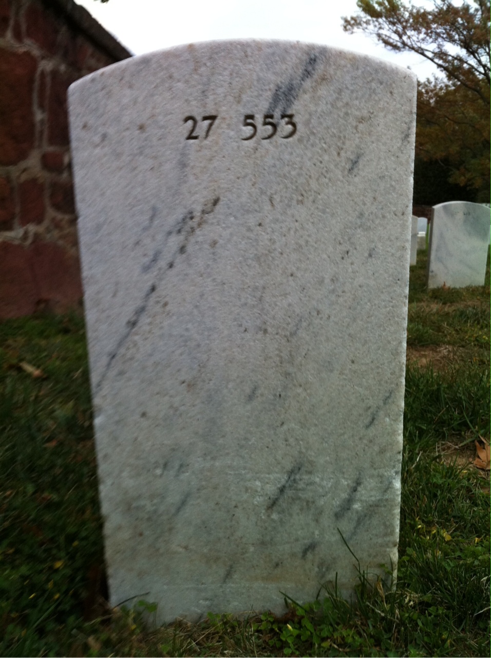 Back of headstone — Oscar Cunningham