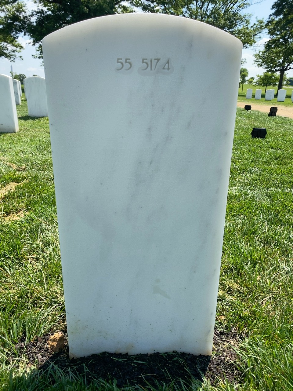 Back of headstone — Richard Brackett