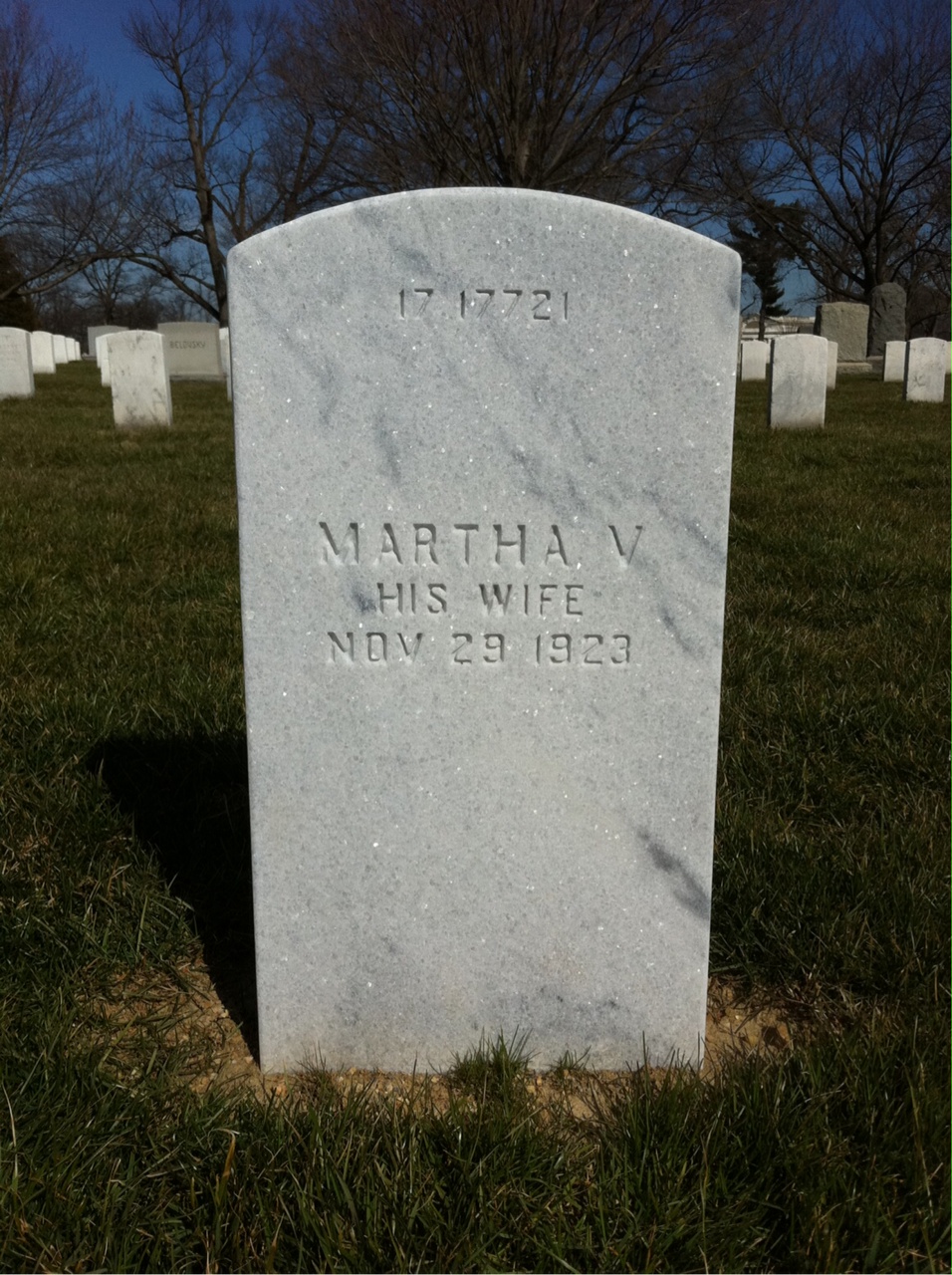 Back of headstone — William Moore