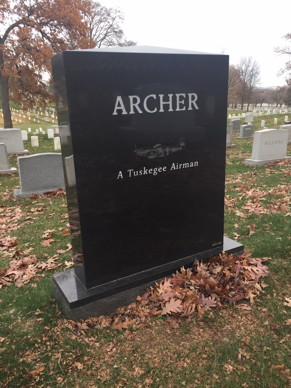 Back of headstone — Lee Archer