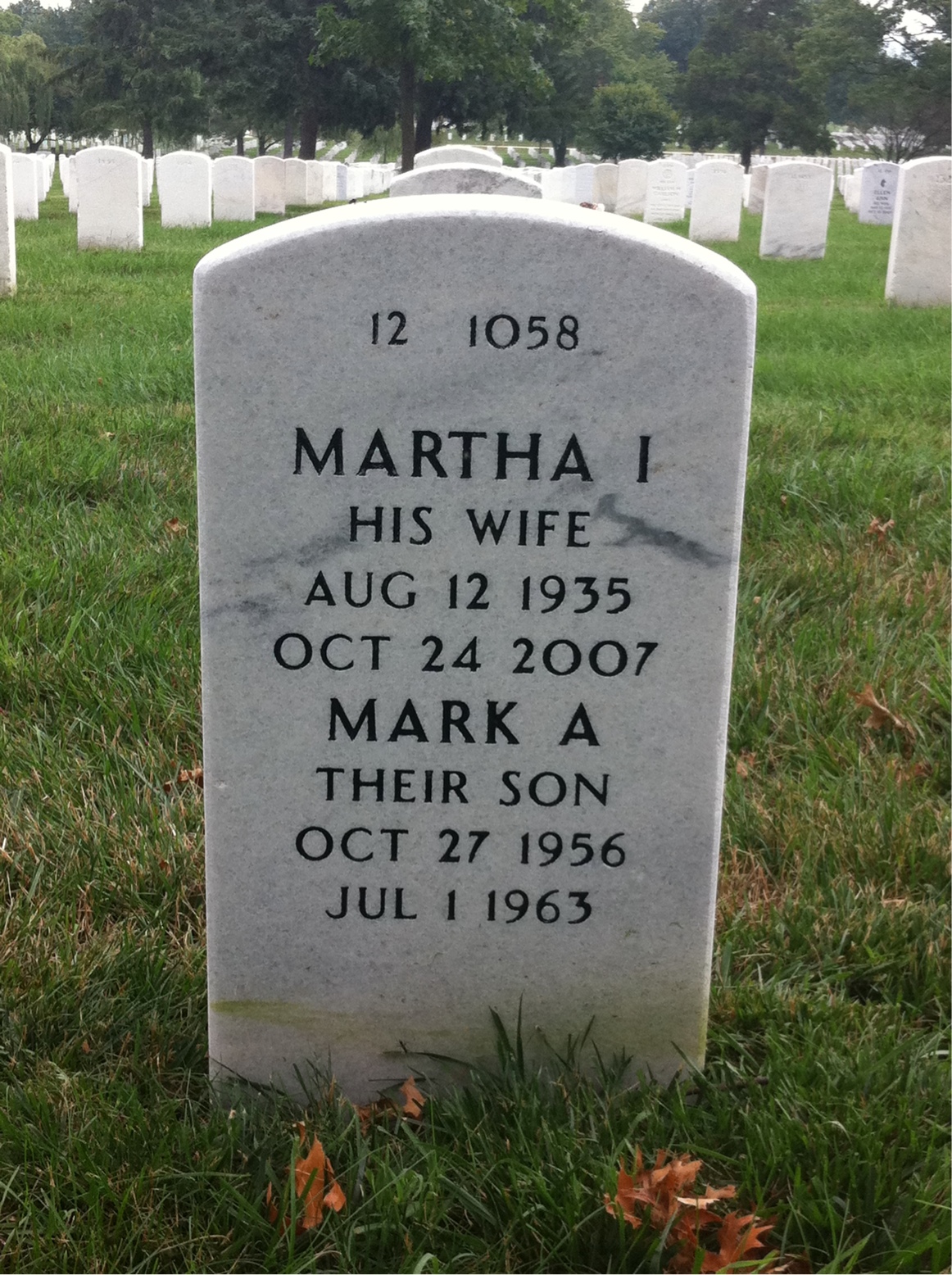 Back of headstone — Phillip Kralicek