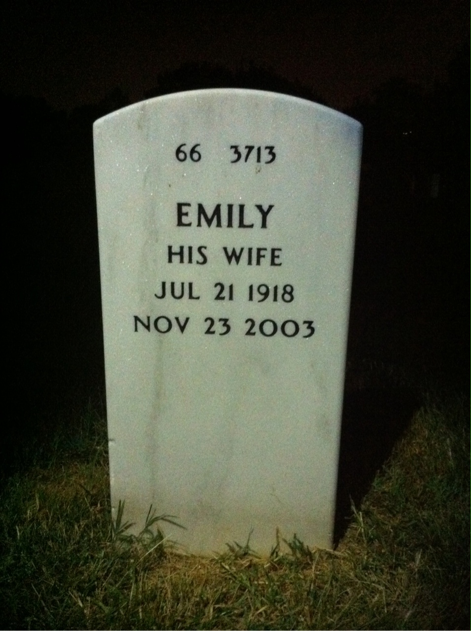Back of headstone — Owen Lee