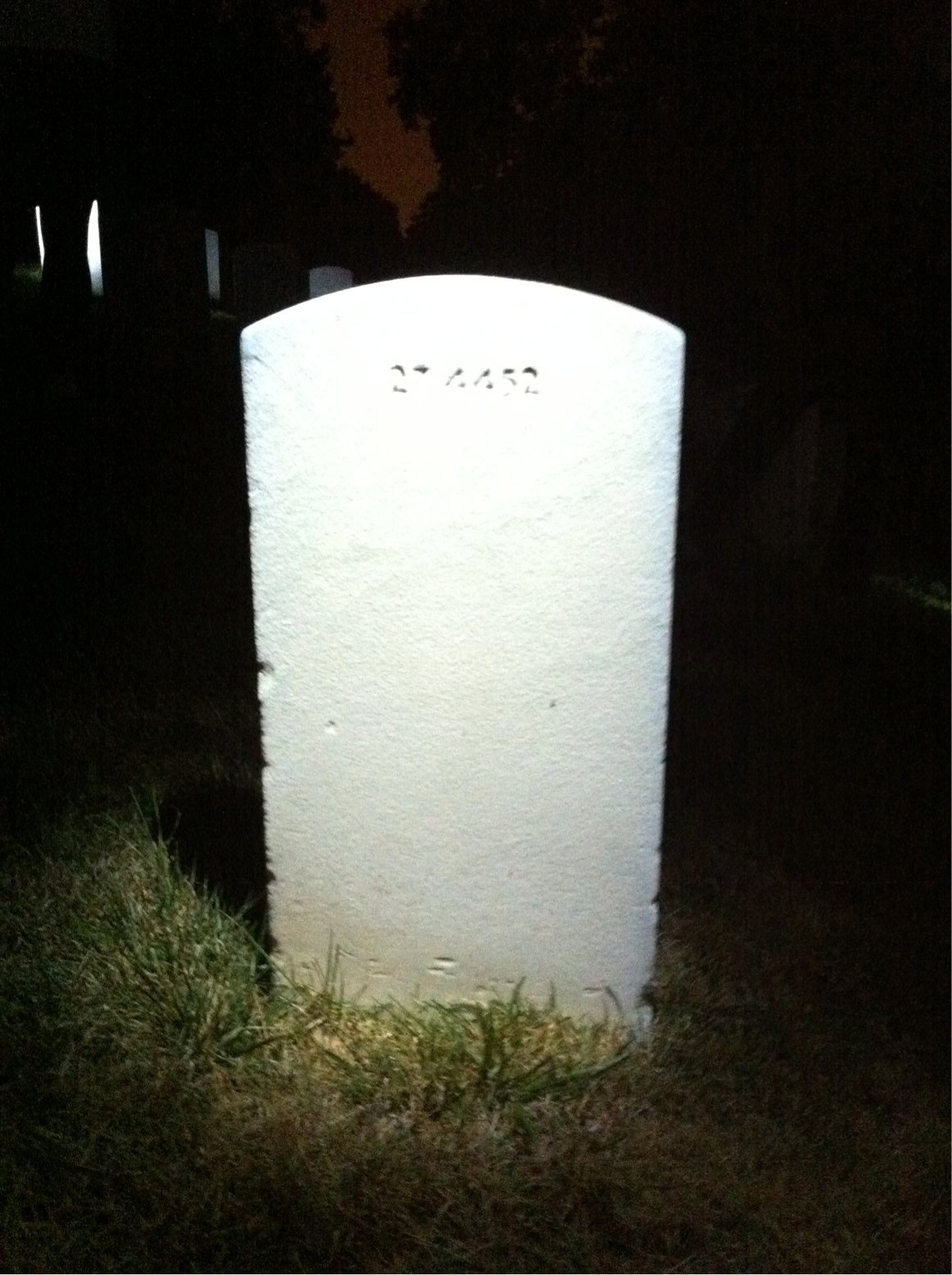 Back of headstone — T Alexander