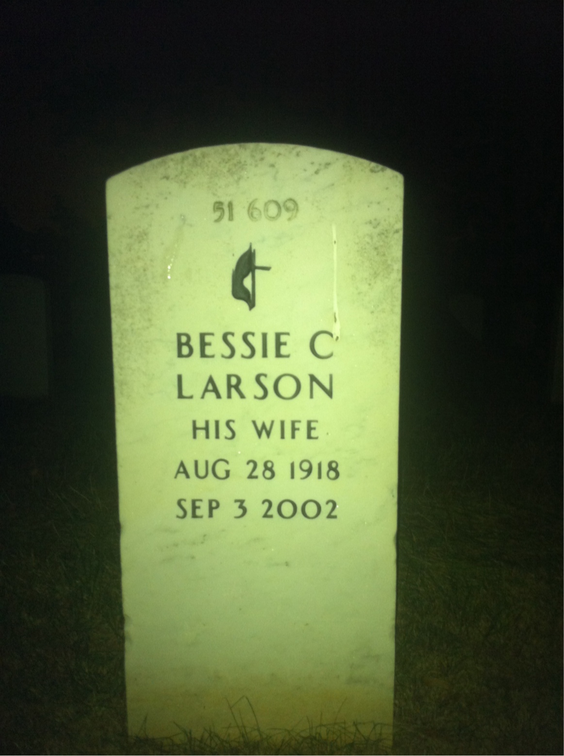 Back of headstone — Welford Blaine