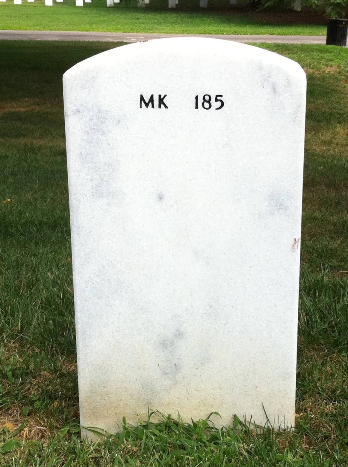 Back of headstone — Benjamin Partin