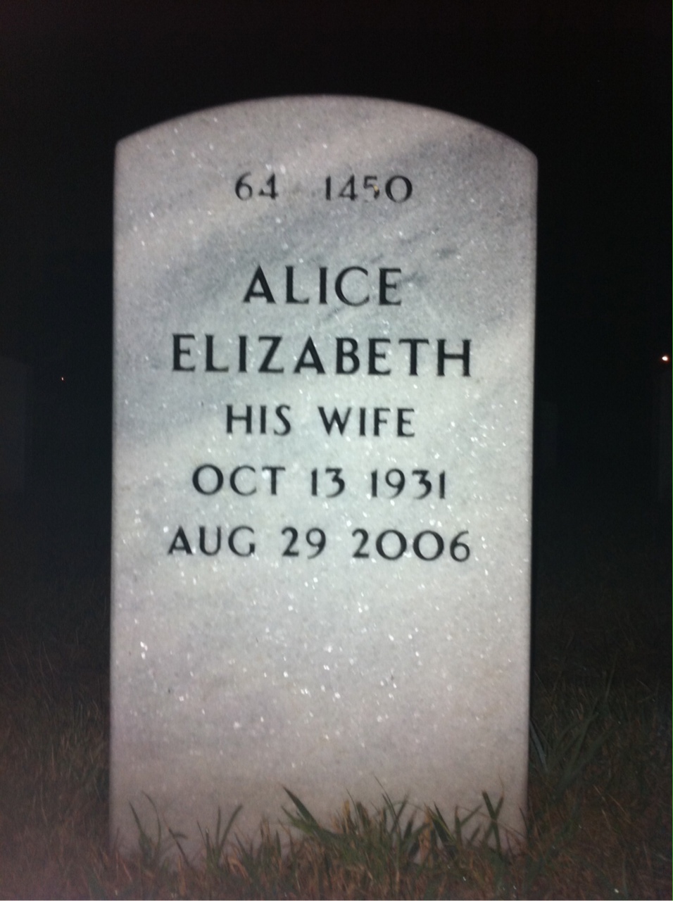 Back of headstone — Kenneth Enney